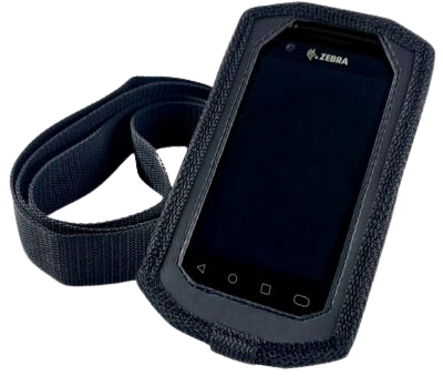 Vista frontal de Funda protectora para terminal Zebra TC72