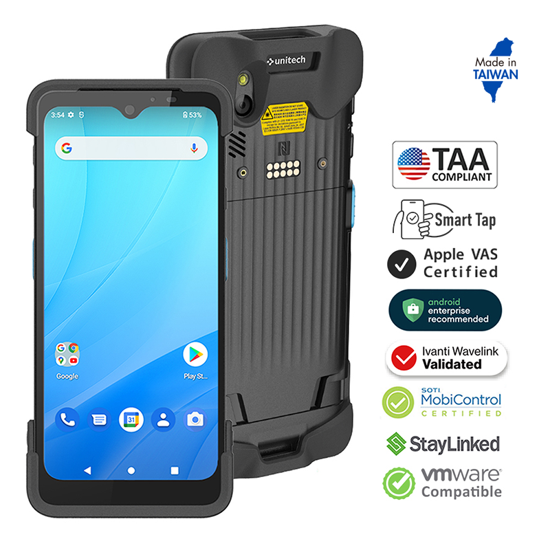 Unitech PA768 - computadora móvil robusta 5G y Wi-Fi 6E en configuración de referencia